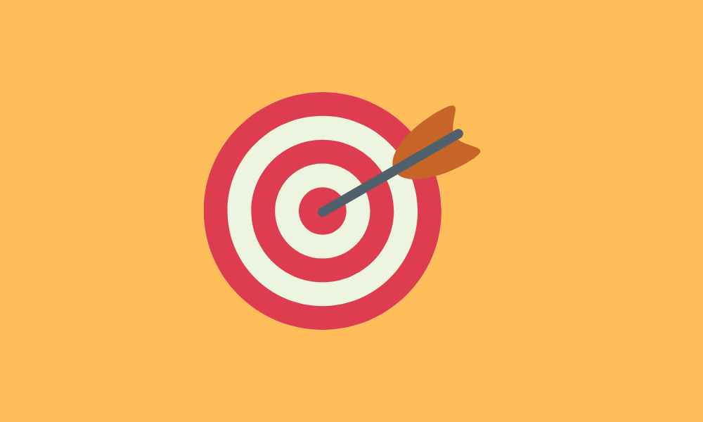 A target with an arrow in the center